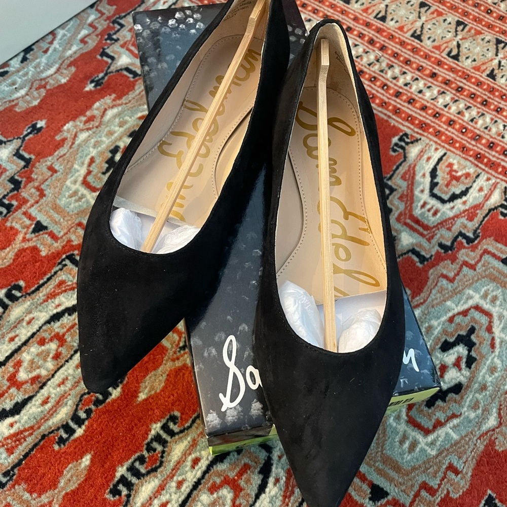 Sam Edelman Black Suede Pointed Flats